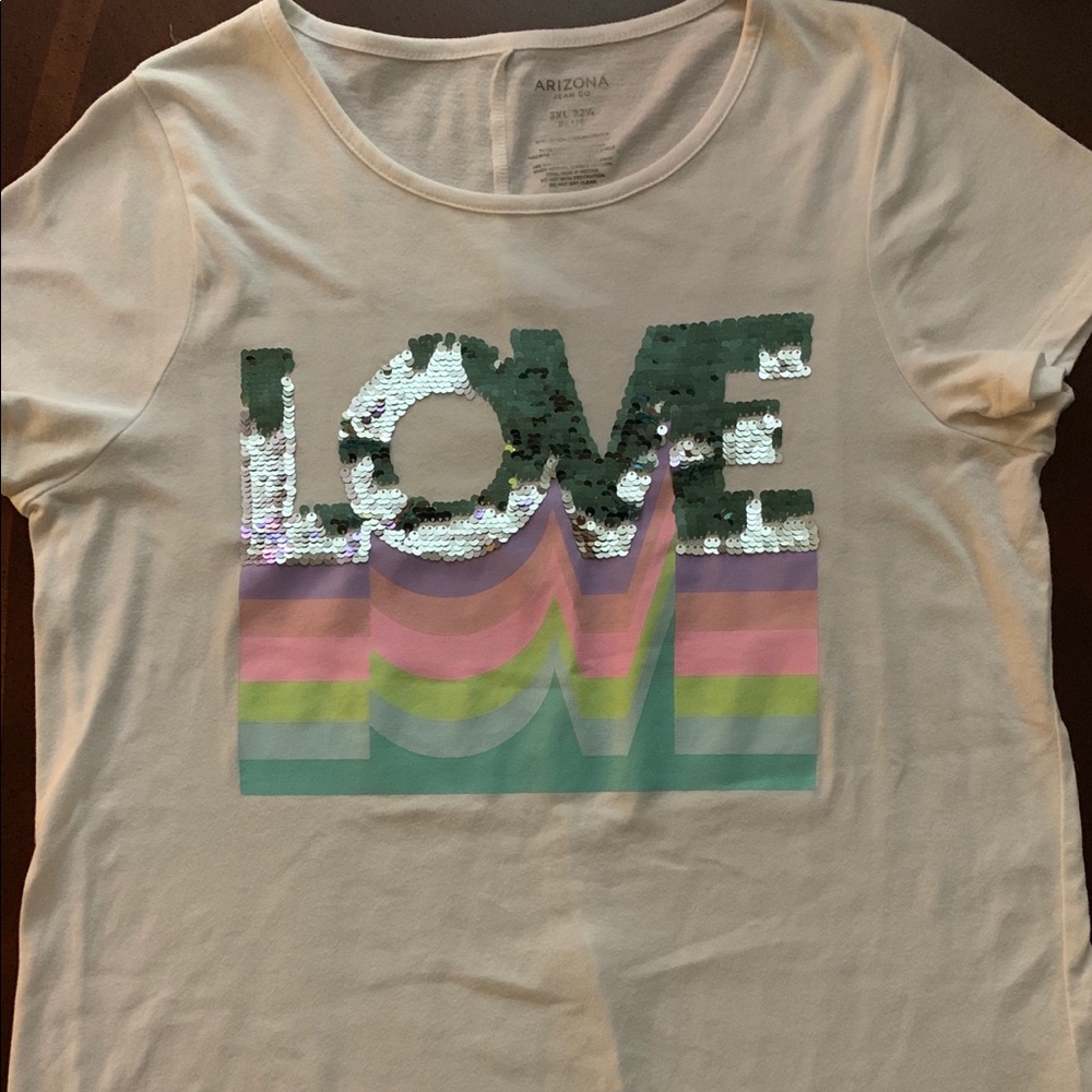 Girls Arizona plus size T-shirt with flip sequins